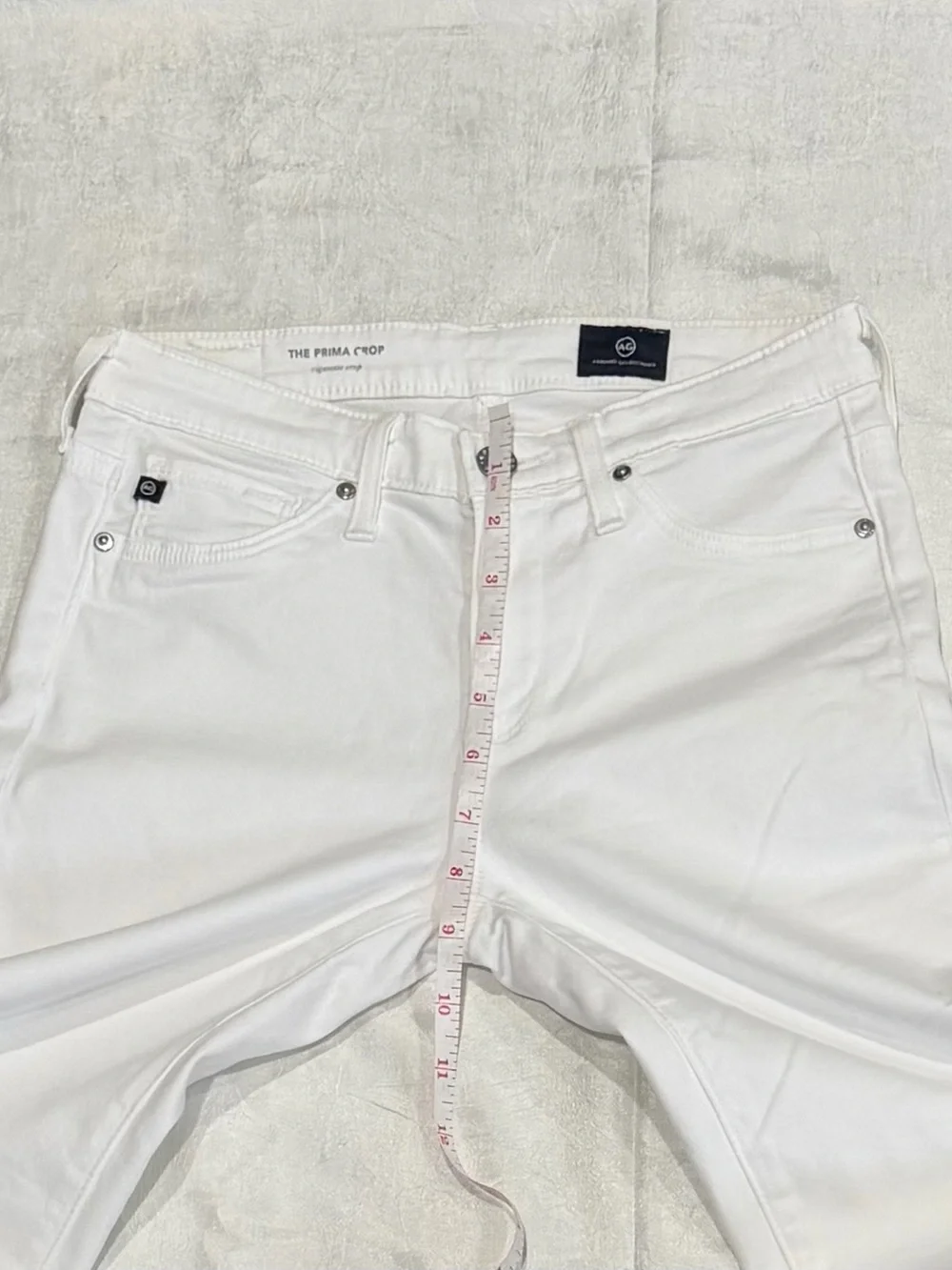 AG Adriano Goldschmied The Prima Crop Cigarette Crop White Jeans Women’s 24 - Picture 5 of 6